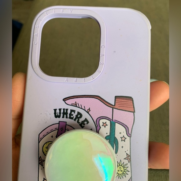 CASETiFY iPhone 14 Pro Case impact Protective Case with 2 pop sockets Purple EUC - Picture 4 of 16